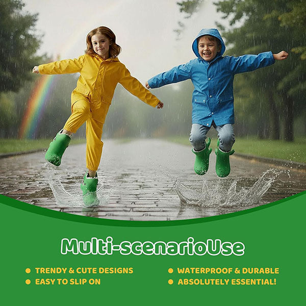 3D Dinosaur Crocodile Kids Rain Boots