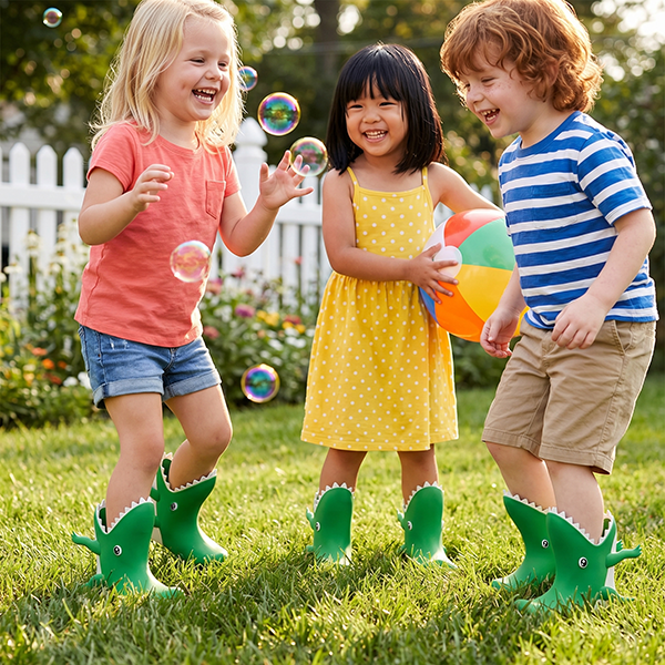 3D Dinosaur Crocodile Kids Rain Boots