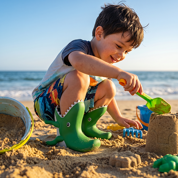 3D Dinosaur Crocodile Kids Rain Boots