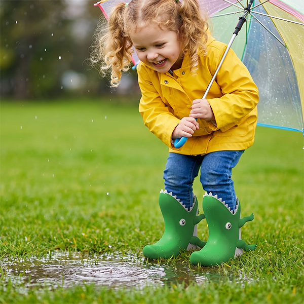 3D Dinosaur Crocodile Kids Rain Boots